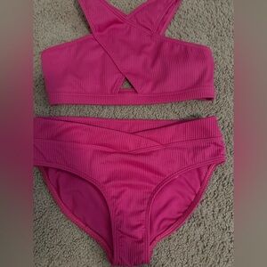 Abercrombie Kids Pink Ribbed Bikini Set